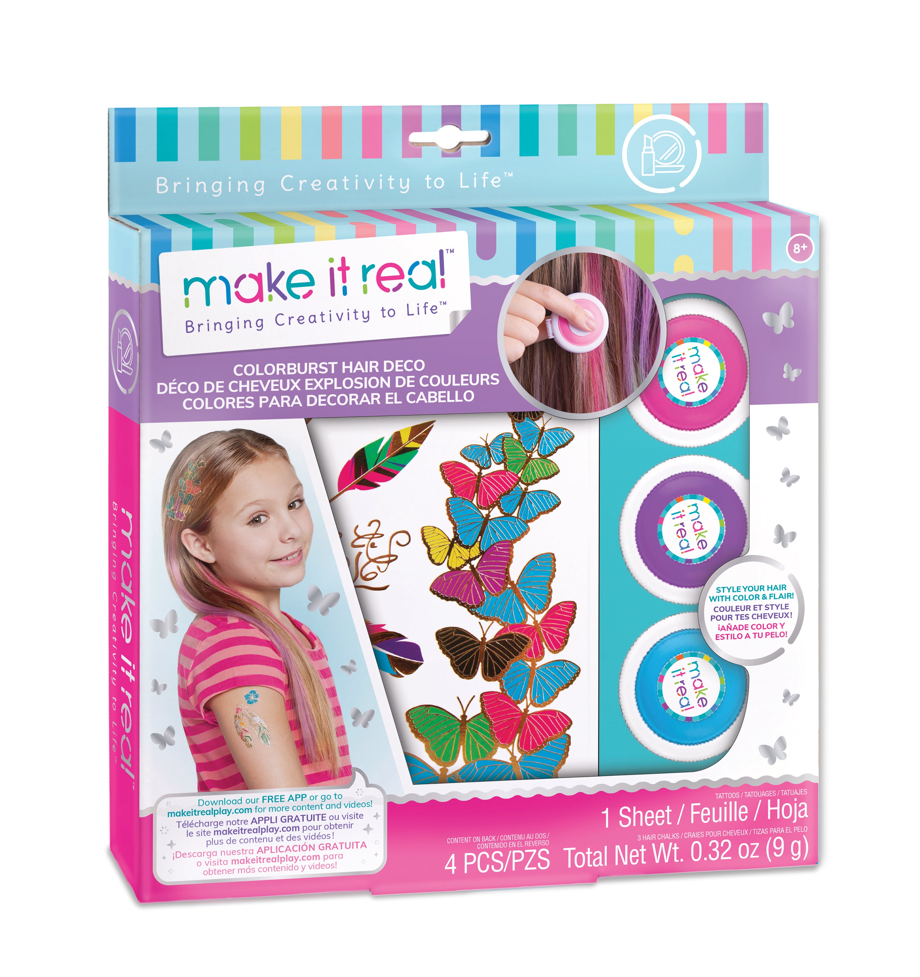 Make It Real Color Burst Hair Decoration Hair Chalk Tween Tattoo Styling Set Make It Real Color Burst Hair Decoration Hair Chalk Tween Tattoo Styling Set